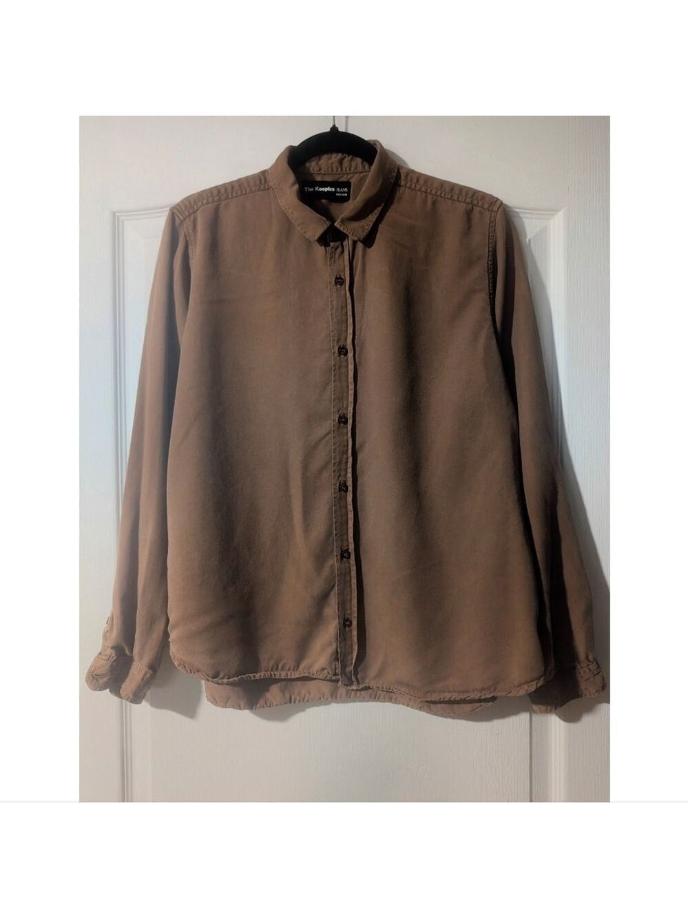 The Kooples Jeans | Men's Skull Button Fitted Shirt In Brown Tencel Blend